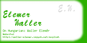 elemer waller business card
